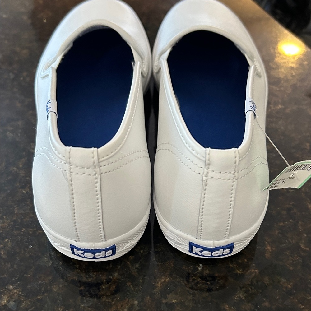 Keds White Canvas Sneakers with Blue Accents. New, no box. - Picture 2 of 4